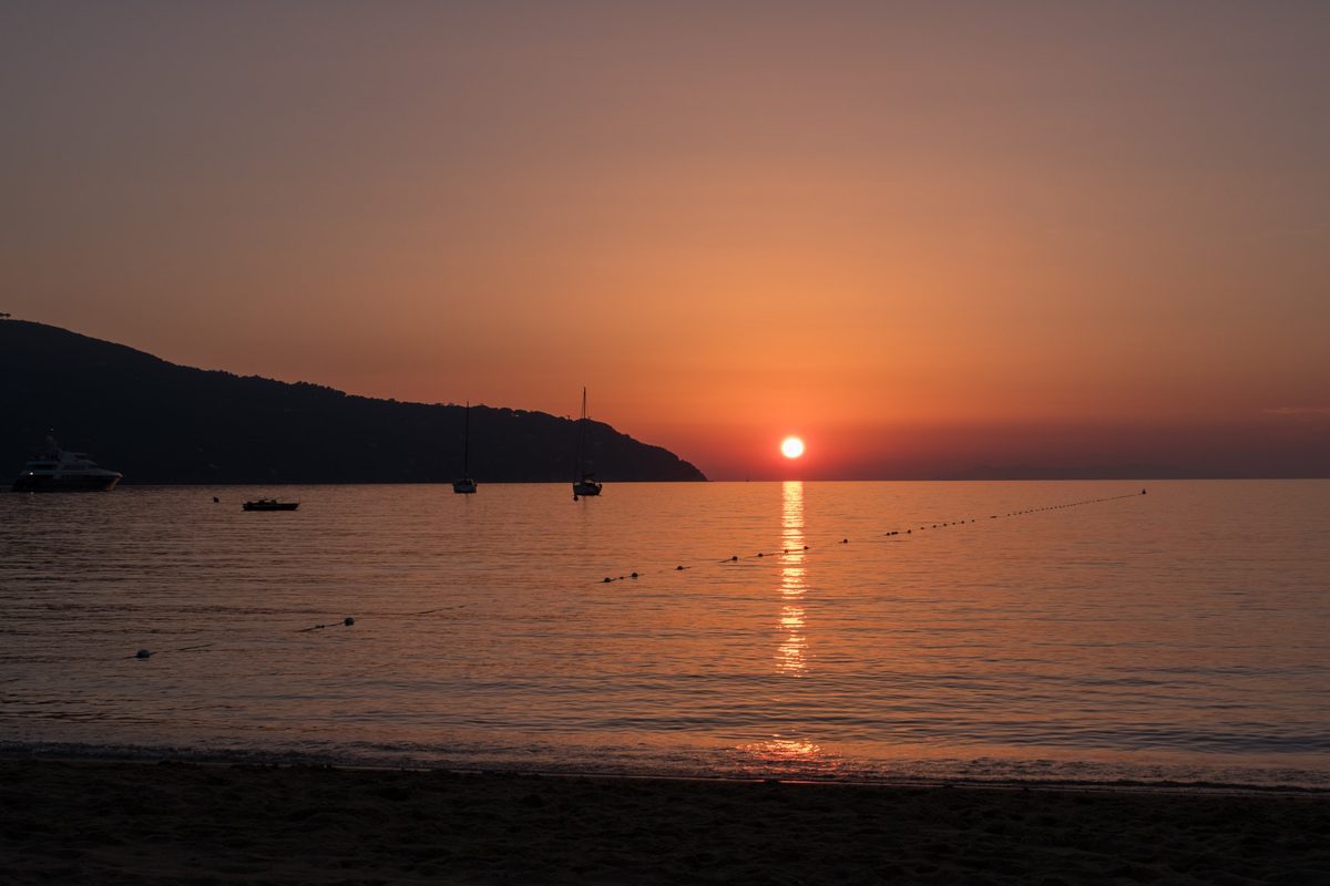 Tramonto sul mare all'Isola d'Elba